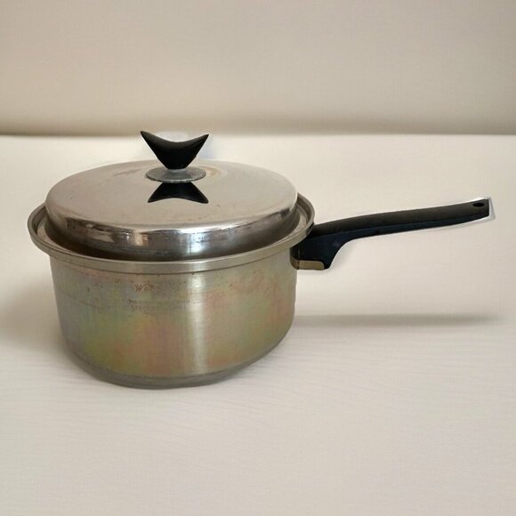 VTG Wonder Ware Cookware 2.5 Quart Saucepan Lid Thermium Stainless Steel USA - Picture 1 of 13